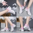 thumbnail image 7 of Womens Jazz Shoes Lace-up Sneakers Breathable Mesh Modern Dance Shoes Breathable Air Cushion Split-Sole Outdoor Dancing Shoes Platform Sneakers for Jazz Zumba Ballet Folk Pink 40, 7 of 7