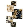 thumbnail image 3 of Designart "Royal Blue Gold Damask Dream" Damask Wall Art Set Of 5 - Gold Bohemian Hallway Metal Art Print Set, 3 of 6