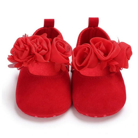 

COUTEXYI Spring/Autumn Infant Girls Shoes Flower Solid Crib Soft Sole Baby Toddler Footwear