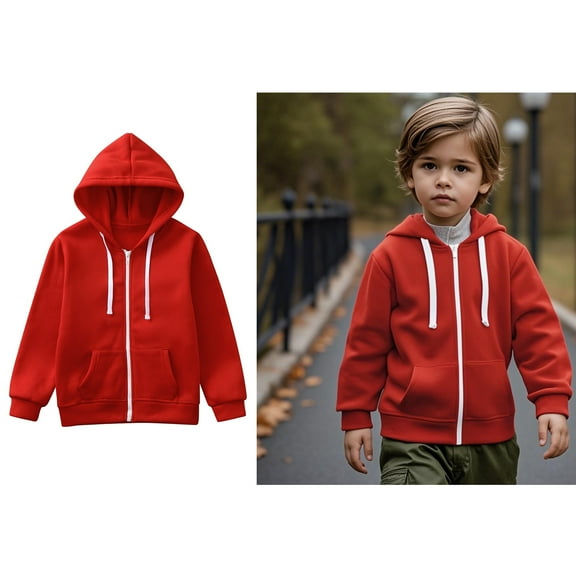 Kids Girls Hoodie Kids Zip up Hoodie Casual Long Sleeve Sweatshirts Jackets Warm Fall Winter Clothes Kids Clothes Boys Size 7-8 Years