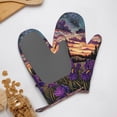 thumbnail image 4 of Hirioo Starry Night Purple Irises for Silicone Oven Mitts for BBQ, Baking, Cooking, Set of 2, Heat Resistant 260℃, Non-Slip Kitchen Essentials, 4 of 6