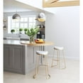 thumbnail image 2 of Tabouret de Bar en Similicuir Blanc 30,5 Po (Lot de 2), 2 of 6
