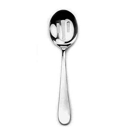 Stainless Pierced Serving Spoon David Shaw Splendide Stainless Steel Pierced Serving Spoon | Mirrored Alpia Design, Complements a Wide Variety of Flatware Patterns, Dishwasher Safe, 8.8” x 2.2” x 3.2” ()