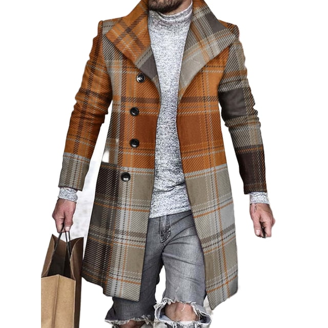 Innerwin Manteaux à Manches Longues pour Hommes, Veste Décontractée à Col à Revers pour les Vacances, Kaki A TG