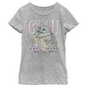 Girl's Star Wars: The Mandalorian Grogu Flower Child Graphic Tee Athletic Heather X Small
