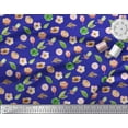 thumbnail image 3 of Soimoi Blue Heavy Canvas Fabric Anemone & Leaves Print Fabric by the Yard 58 Inch Wide, 3 of 3