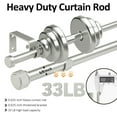 thumbnail image 3 of Ridicili 5/8 Inch Adjustable Double Drapery Curtain Rod Set with Rhombic Cylinder Finials, 5/8 Inch Front and 1/2 Inch Back Double Window Drapery Rod, 48"-84", Pewter, 3 of 6
