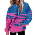 thumbnail image 2 of SYMOID Womens Blue Oversized Hoodie - 95% Polyester 5% Spandex with Kangaroo Pocket & Adjustable Drawstrings, Casual for Daily Wear/Lounging/Transitional Weather,Size S, 2 of 5