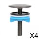 thumbnail image 1 of 4x Cubiertas Para Agujeros De Fregadero De Cocina, Tapón Para Grifo, Cubierta Para Agujeros Para Hotel, Cocina, Bañera, Gris Y Negro, 1 of 8