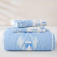 thumbnail image 5 of Manfei Aesthetic Blue Bow Twin Quilt Set For Kids,Letter H Monogram Letter Twin Coverlet Set,2pcs, 5 of 7