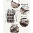thumbnail image 4 of PUZTLOY Men’s Sweater Vest V Neck Argyle Knit Sleeveless Pullover Lightweight Casual Warm Knitwear Tank Top for Autumn Winter, 4 of 9