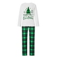 thumbnail image 3 of Family Matching Christmas Pajamas Christmas Tree Letter Print Tops Plaid Pants Sleepwear Outfits, 3 of 7