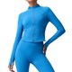 thumbnail image 3 of Chaquetas y abrigos casuales sin capucha de manga larga para mujer, moda femenina, de manga larga, lisas, con cremallera, cuello alto, ropa deportiva para exteriores, chaqueta, blusa, blusa de poliést, 3 of 8
