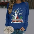 thumbnail image 2 of Fiaer Christmas Sweatshirt for Women 2025 Funny Plus Size Print Sweatshirts Crewneck Long Sleeve Xmas Holiday Tops Blue XL, 2 of 4