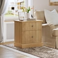 thumbnail image 2 of Kicctian Modern Fluted Nightstand,Bedside Table Small Accent Storage Cabinet with 2 Drawers,Side End Table for Bedroom,Oak Color, 2 of 8