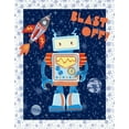 thumbnail image 2 of Skapriwsky, Christina 15x18 Gold Ornate Wood Framed with Double Matting Museum Art Print Titled - Blast Off Robot, 2 of 4