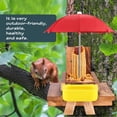 thumbnail image 4 of Comedero de madera para ardillas MIXXIDEA con cuenco de agua y paraguas, 4 of 7