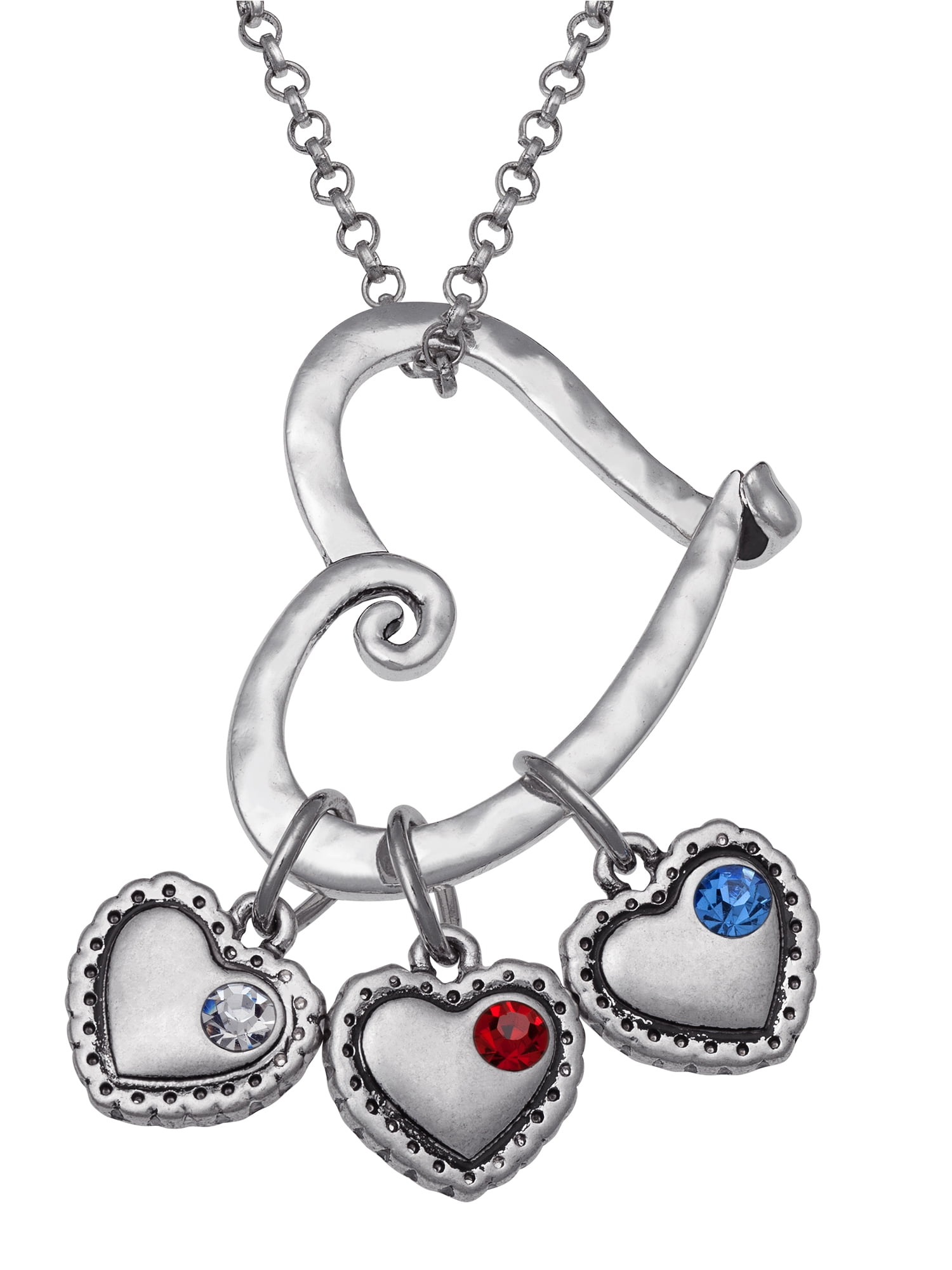Bonyak Jewelry 18 Inch Rhodium Plated Necklace w// 4mm Red January Birth Month Stone Beads and Saint Joseph Charm