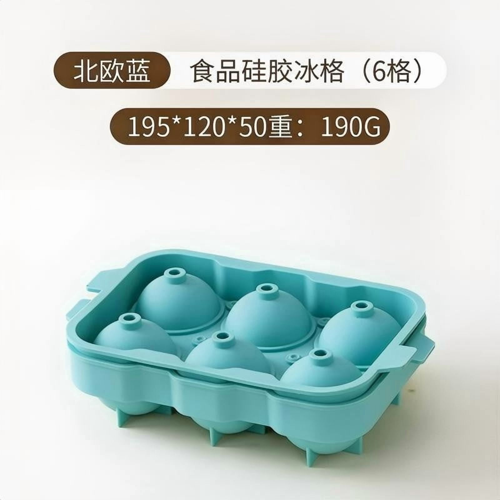Werulen 6 Grid Silicone Round Ice Mold Flexible Easy Release Smooth Demold,Home Bar Whiskey Wine Beverage Chilling,Large Ice Ball Maker Mold,Freezer Tray Tool,Beverage Cooling Accessory