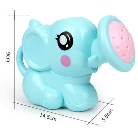 Baby Bath Companion Toy Cute Elephant with Sprinkler Nose Shower Toy Children Bathroom Beach Essential Toy blue