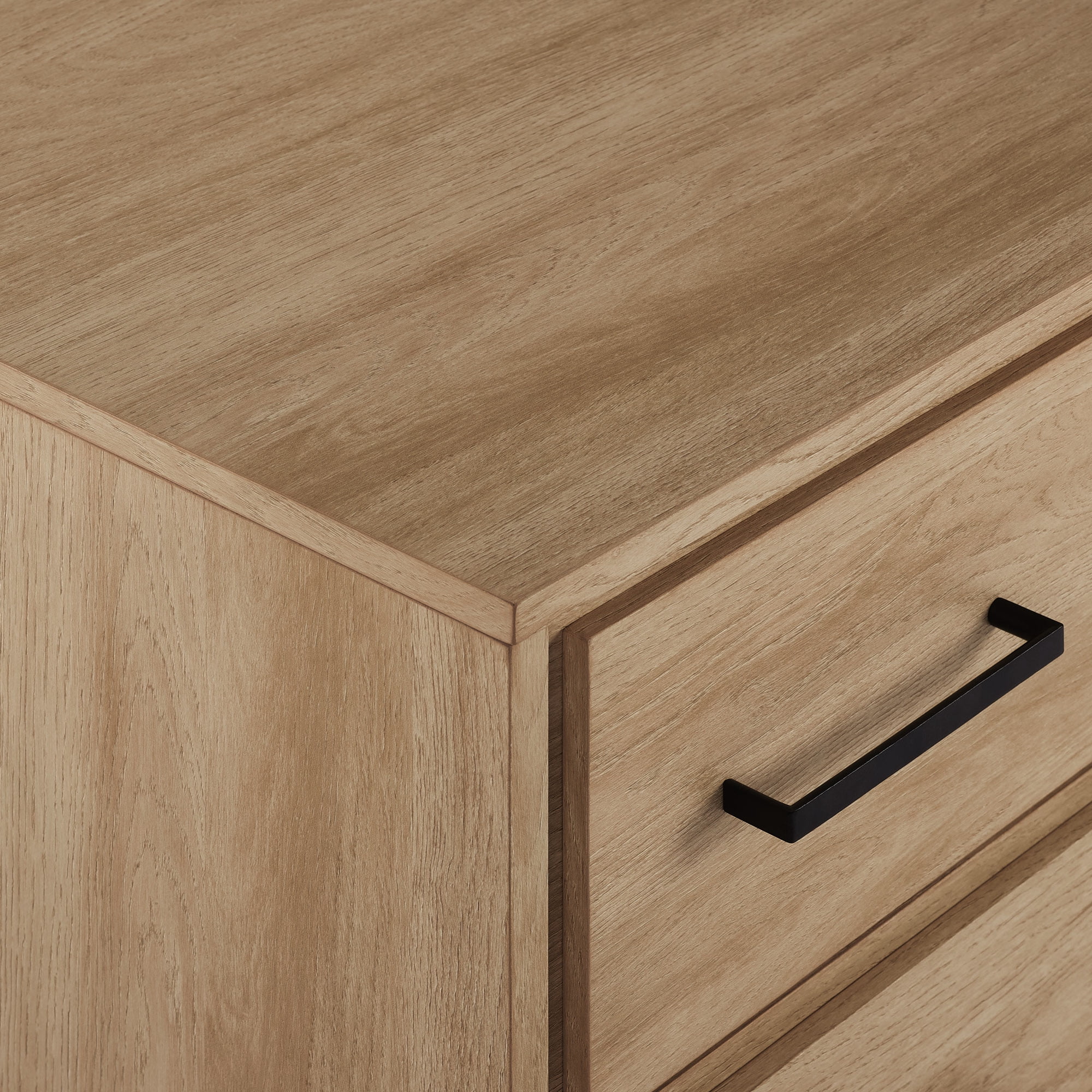 Walker Edison Contemporary Angle-Leg 6-Drawer Dresser, Coastal Oak