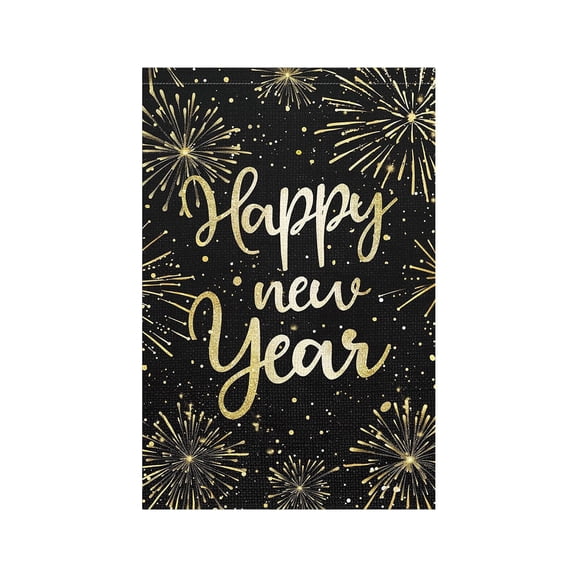 Garden Flags for Outside 2026 Happy New Year Linen Garden Flag 30X45Cm Outdoor Porch Garden Decor