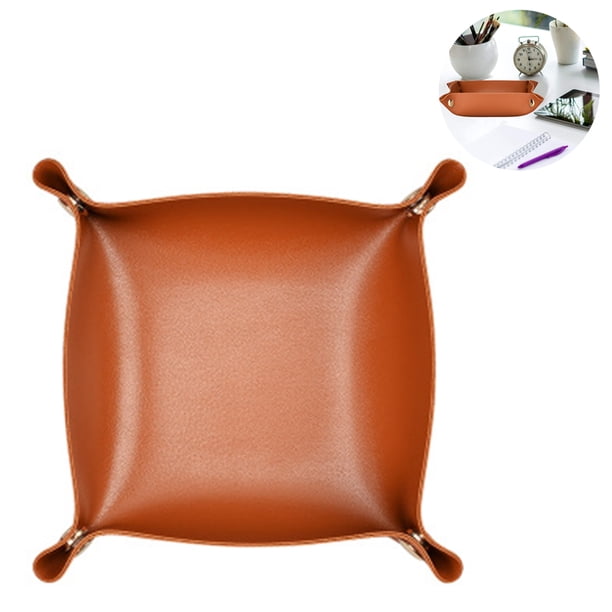 Bandeja de cuero Catchall Bandeja de joyería Caja de dados Bandeja de cabecera Llave de teléfono Cambio de monedas Relojes y soporte para dulces Artículos diversos Bandeja de entrada Xemadio 2035312