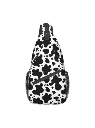 ZPAQI Women Cute Cow Print Purse Canvas Cell Phone Bag Sling Bag Crossbody  Bag 