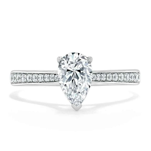 Pear Engagement Ring Gold Ring , Silver Ring Promise Ring Diamond Ring Simulant Ring Moissanite Solitaire Ring Gift for Her Stacking Ring