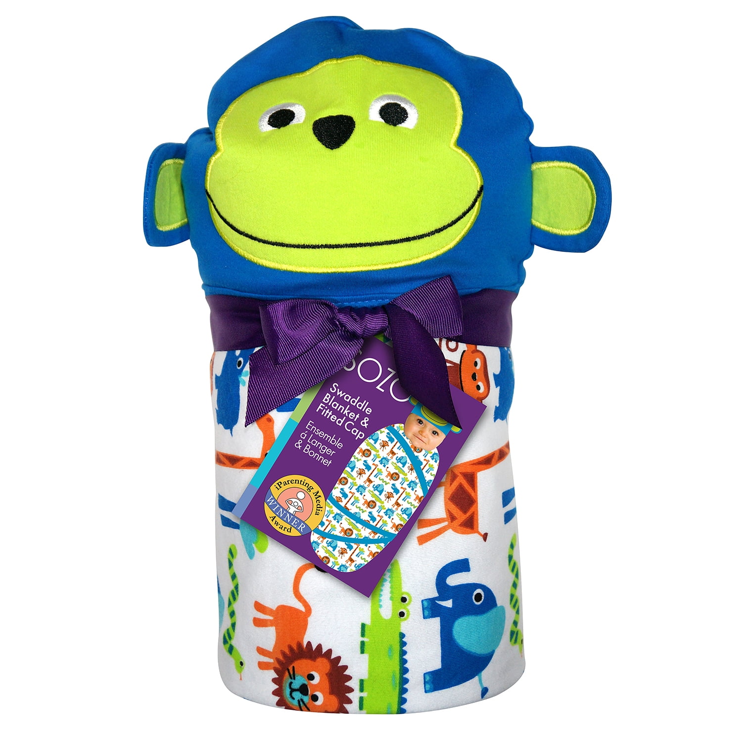 SOZO Green Jungle Swaddle Blanket & Cap Set