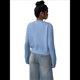 thumbnail image 4 of Suéter Tipo Cárdigan Corto de Larga con Botones y Cuello Redondo para Mujer, Ropa de Punto . Azul M, 4 of 9