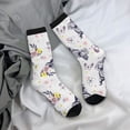 thumbnail image 5 of Fuzoiu Rabbit And Butterfly Print Athletic Crew Socks for Men & Women,Casual Crew Socks,Above Ankle Crew Socks for Business, Casual, 5 of 6
