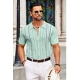 thumbnail image 3 of COOFANDY Mens Knitted Shirts Vintage Short Sleeve Textured Shirts Summer Regular Fit Lightweight Cruise Shirts, 3 of 6
