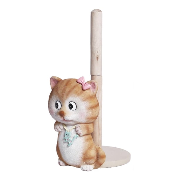 Portarrollos higiénico con personalidad, de resina, soporte de tejido, organizador de oficina Gato Gloria Soporte de tejido