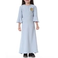 thumbnail image 5 of XXWXYD Islami𝖼 Abaya Dress Kids Girls Solid Color Ruffl𝖾 Kaftan Prayer Robe Arabic Thobe Eid Festival Musli𝗆 Dress Boho Maxi Dress for Teen Girls, 5 of 8