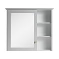 thumbnail image 5 of ANGELES HOME 34"x 30" Wall Mounted Medicine Cabinet with Mirror, 6 Tier Wooden Mirror Cabinet Organizer Spacesaver with Shelves Single Soft-Close Door, Gray, 5 of 6