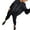 Black, variant on 2pcs Women's Hoodie and Pants Suit, Long Sleeves with Sequined Pocket, Solid Color Top, Elastic Waist Trousers, Daily Wear, Sport Outfit, Tracksuit