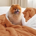 thumbnail image 2 of Sherpa Fleece Blankets Queen Size for Bed - Thick and Warm Blanket for Winter, Soft Fuzzy Plush Queen Blanket for All Seasons, Burnt Orange, 90x90 Inches, 2 of 10
