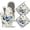 Blue Butterfly,spring Floral, variant on First Coffee Oven Mitts and Pot Holders Vintage Modern Art Silicone Kitchen Accessories Set of 4 Heat Resistant Non-Slip Long Gloves Potholder for Chef Cooking Baking Gifts Women Men
