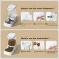thumbnail image 3 of Nomipaw Automatic Cat Feeder and Food Dispenser 1 Gallon Gravity Pet Feeder Cat Dog Bowls for Water and Food 2Pcs, 3 of 7