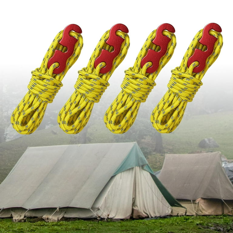 Rope Pulley Tensioner GBACHOOSE 6 Pcs Reflective Tent Guy Ropes With ...