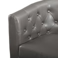 thumbnail image 4 of Emma Accent Chair, Button Tufted Faux Leather Barrel Chair, Midcentury Modern Accent Chair, Comfy Armchair, Tub Barrel Chairs Gray, 4 of 5