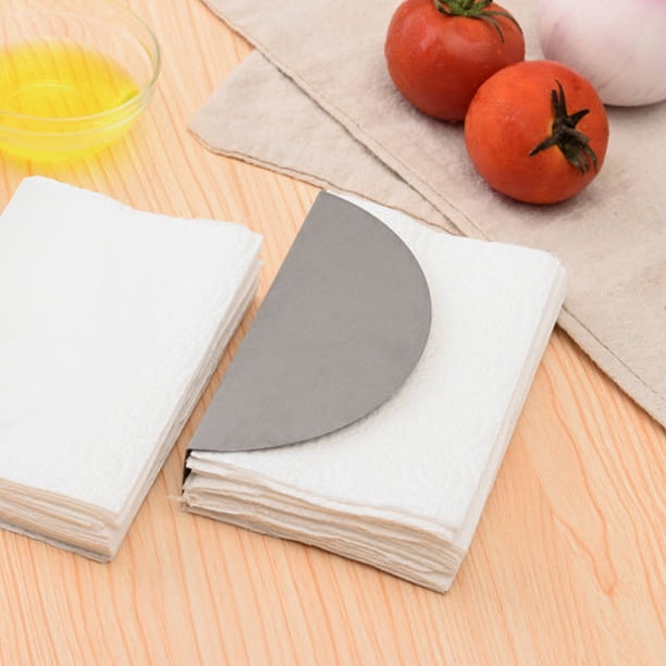 Porta pañuelos en forma de abanico, porta pañuelos de acero inoxidable en forma de abanico, organizador de servilletas de acero inoxidable, valor excepcional