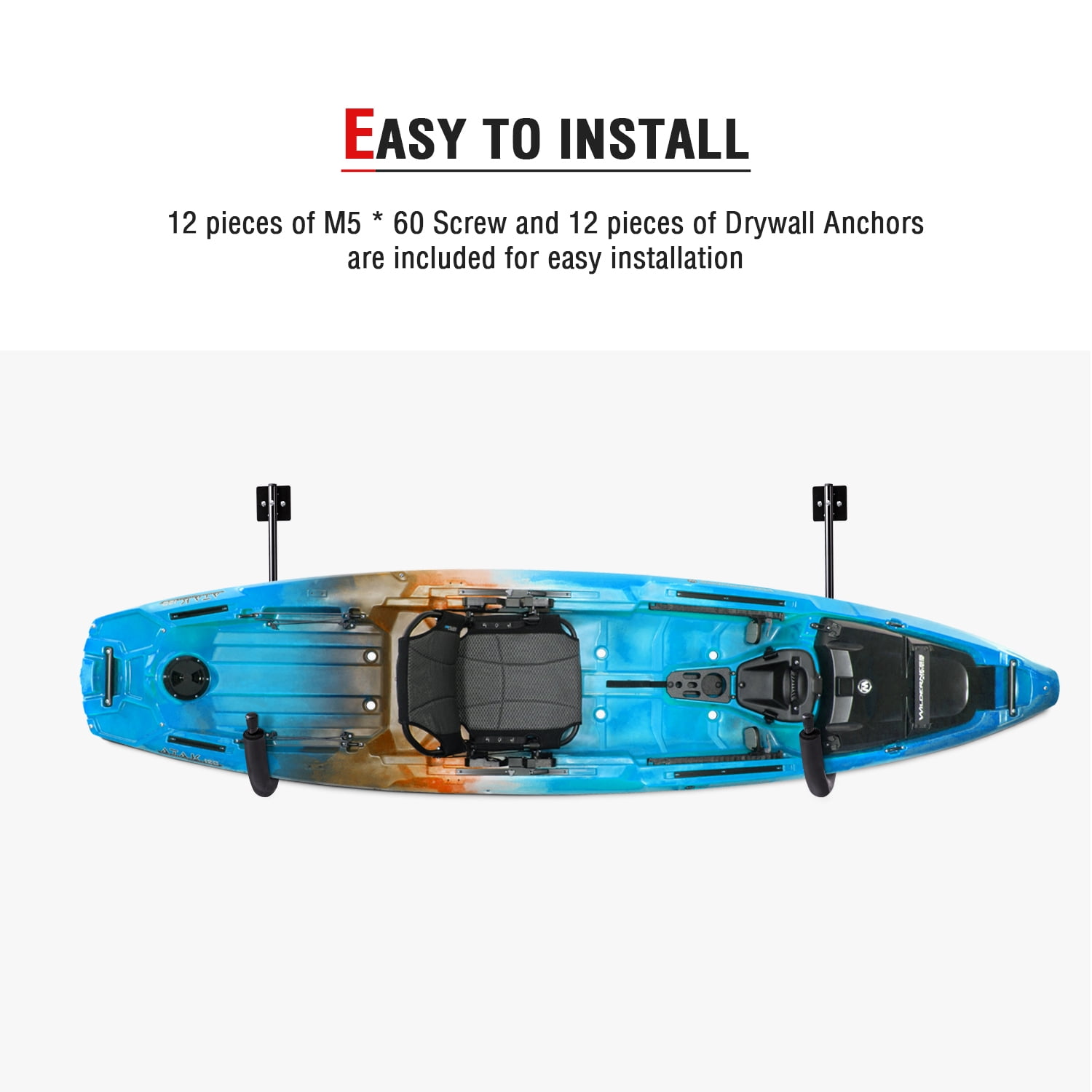 AA Products Kayak Storage Hanger Rack for Canoe Paddle Kayak Accessories Wall Mount Hanging Hooks for Indoor Outdoor, Set of 2