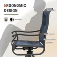 thumbnail image 6 of Techmilly Patio Swivel Chairs Set of 6, Outdoor Dining Chairs High Back Padded All Weather Breathable Textilene Outdoor Swivel Chairs with Metal Rocking Frame for Lawn Garden Backyard Deck, Navy Blue, 6 of 8