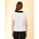 thumbnail image 5 of Blusa Allegra K Unique Bargains Camisa Manga Corta Cuello Peter Pan Blanco S, 5 of 6
