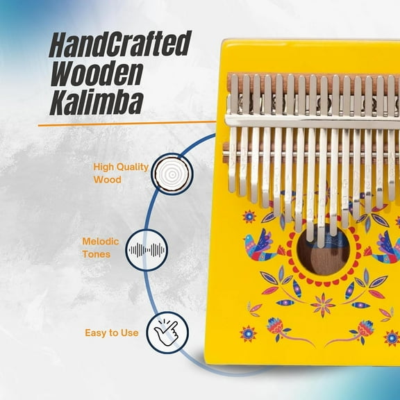 Children's Wooden Kalimba Thumb Piano, 17 Keys Portable Finger Piano for Kids and Adults