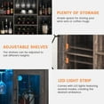 thumbnail image 3 of IdealHouse Wine Bar Cabinet with LED Lights, Coffee Bar Storage, Buffet Sideboard for Dining Room & Kitchen, Oak, 3 of 8