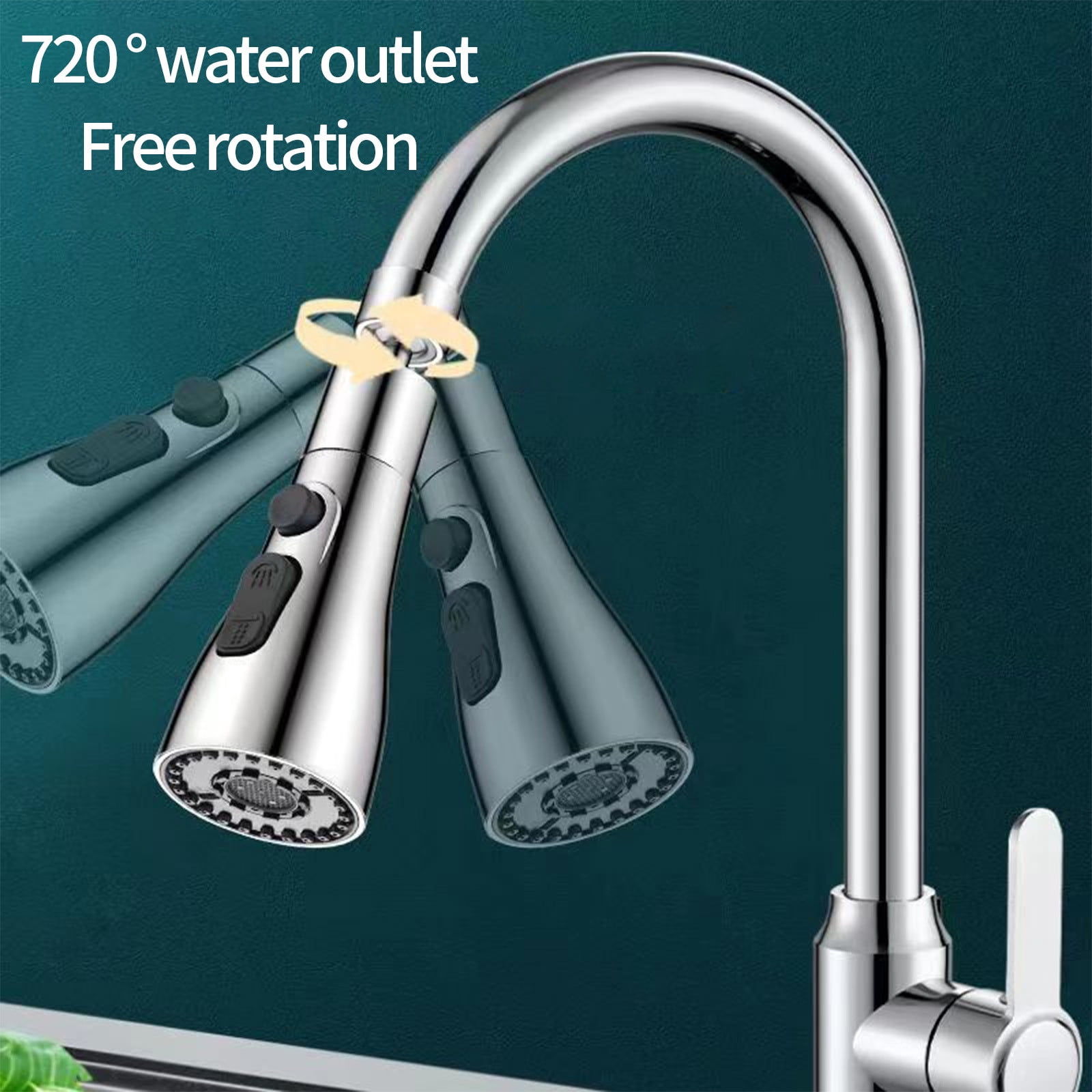 Tuphregyow Stainless Steel Tap Water Saver with 3 Spray Modes - Kitchen Faucet Extender for Efficient Cleaning and Easy Installation Silver