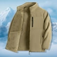 thumbnail image 2 of Thermal Jacket For Men Winter Windproof With Thick Insulated Warm Coat Design Workwear Men's Trench Coat Plus Size Winter Cardigan for Men, 2 of 4